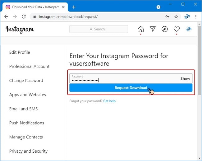 backup گرفتن از حساب اینستاگرام