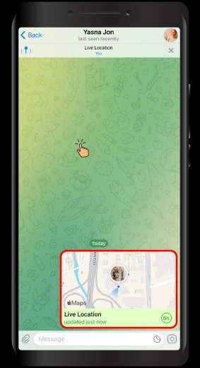 ارسال لوکیشن به صورت لایو در تلگرام