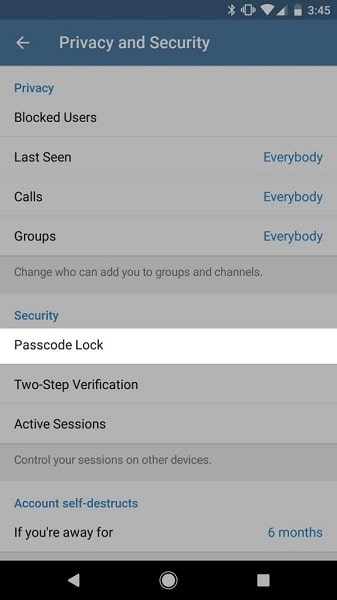 قفل تلگرام با Passcode Lock